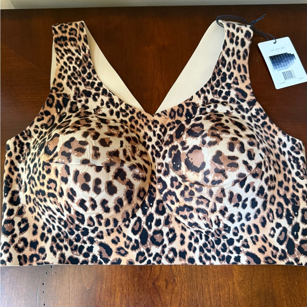 Evelyn & Bobbie XL Defy Leopard Print Women's Bra NWT